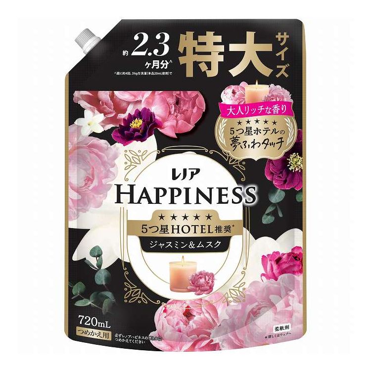 【単品12個セット】 P&Gジャパン レノアハピネス夢ふわタッチジャスミン&ムスクの香り詰替用特大サイズ 720mL(代引不可)【送料無料】