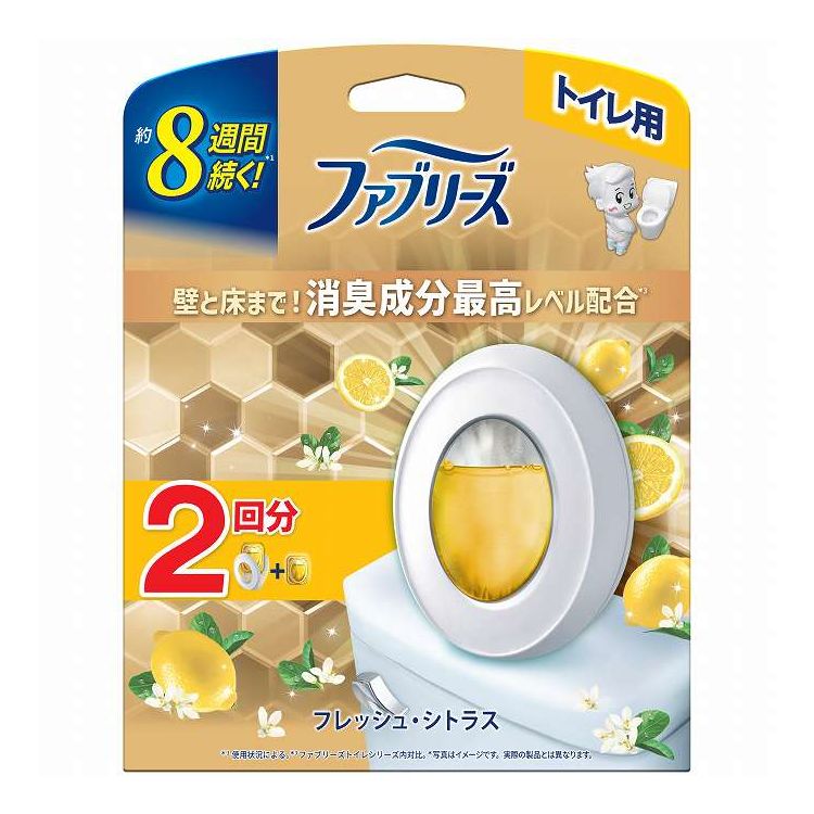 【単品15個セット】 P&Gジャパン ファブリーズトイレ用消臭剤プレミアムシリーズ消臭成分最高レベルフレッシュシトラス本体+かえ1個パック(代引不可)【送料無料】|リコメン堂生活館