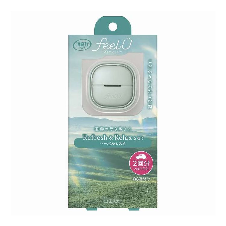 【単品18個セット】 エステー 消臭力 クルマ用 feelU クリップタイプ 本体 ハーバルムスク(代引不可)【送料無料】|リコメン堂生活館