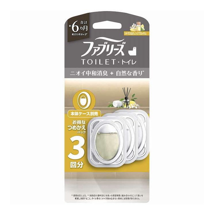【単品8個セット】 ファブリーズ トイレ用消臭剤プレミアムシリーズ消臭+自然な香りシトラス&オレンジブロッサム詰替 P&G 1個(代引不可)【送料無料】|リコメン堂生活館
