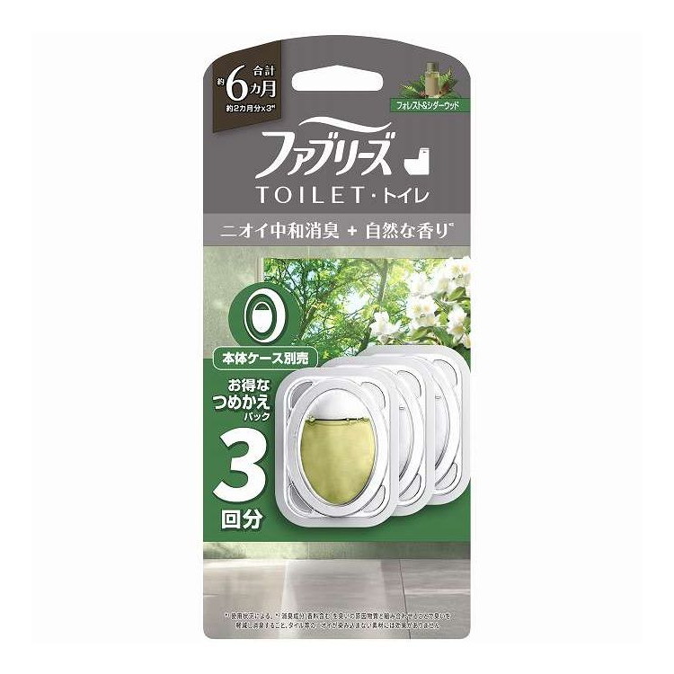 【単品8個セット】 ファブリーズ トイレ用消臭剤プレミアムシリーズ消臭+自然な香りフォレスト&シダーウッド詰替 P&G 1個(代引不可)【送料無料】|リコメン堂生活館