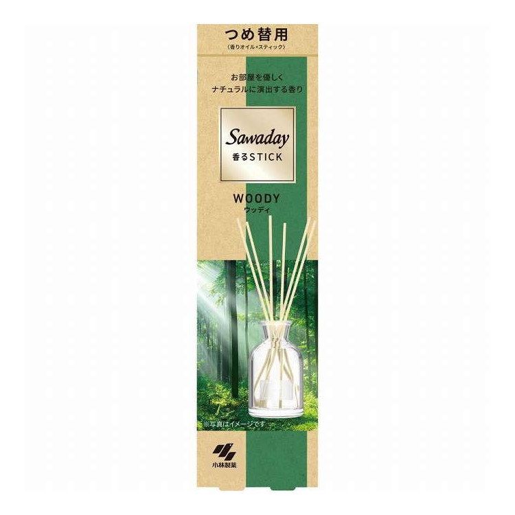 【単品14個セット】 Sawaday香るStick つめ替え用ウッディ 小林製薬 70ml(代引不可)【送料無料】