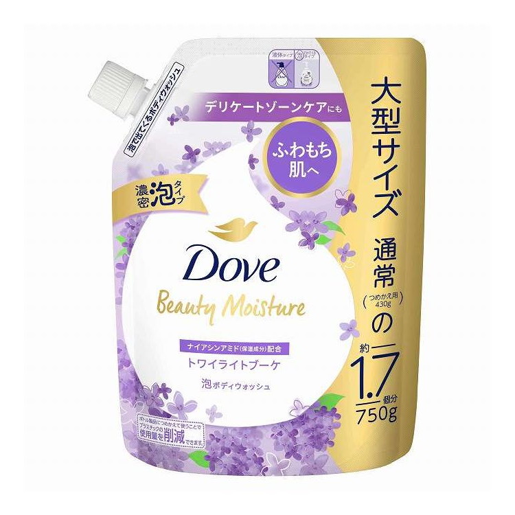 【単品20個セット】 ダヴ ビューティーモイスチャー 泡ボディウォッシュ トワイライトブーケ つめかえ 用 ユニリーバ 750g(代引不可)【送料無料】|リコメン堂生活館