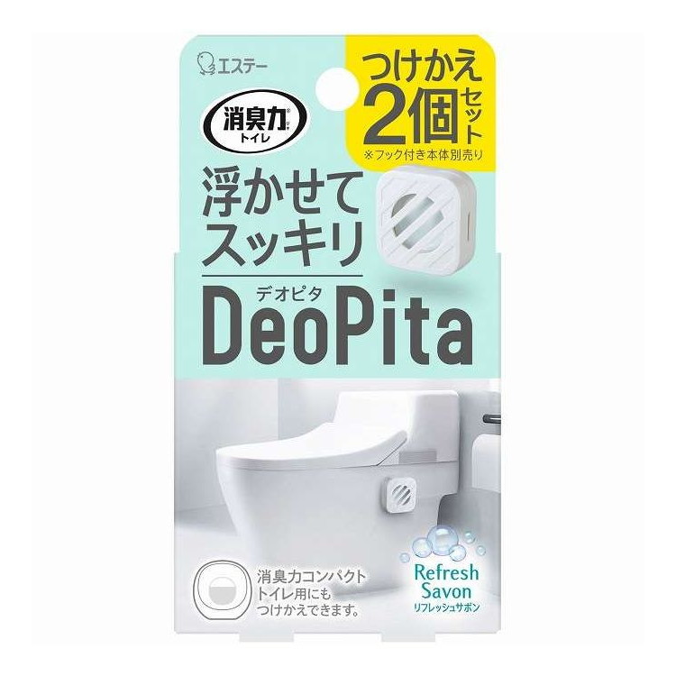 【単品18個セット】 消臭力 DeoPita トイレ用 つけかえ リフレッシュサボン エステー 2個(代引不可)【送料無料】