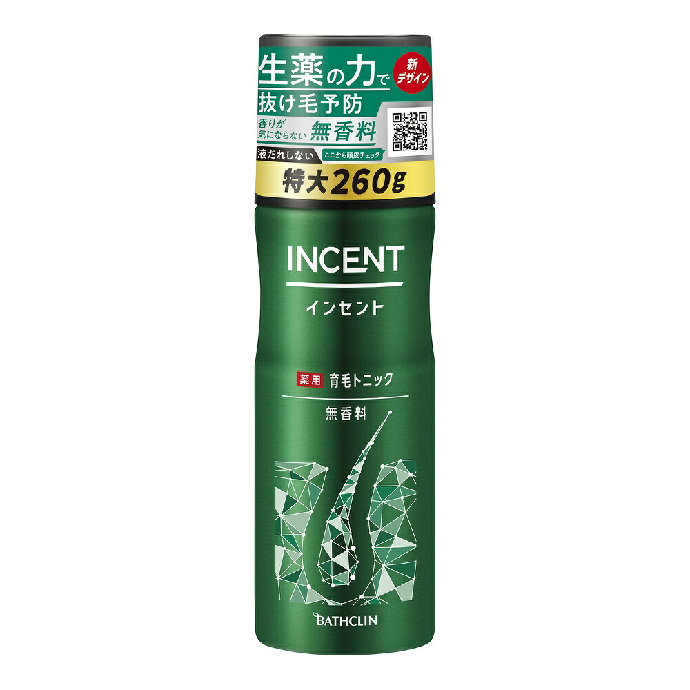 【単品18個セット】インセント 薬用育毛トニック 無香料 260G バスクリン(代引不可)【送料無料】|リコメン堂生活館