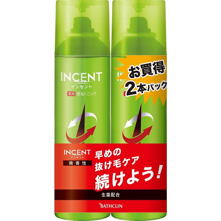 【単品9個セット】インセント 薬用育毛トニック 微香性 190Gペアパック バスクリン(代引不可)【送料無料】|リコメン堂生活館