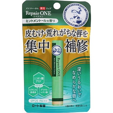 【単品17個セット】メンソレータム薬用リップ リペアワン ミントメントールの香り2.3g ロート製薬(代引不可)【送料無料】｜リコメン堂生活館