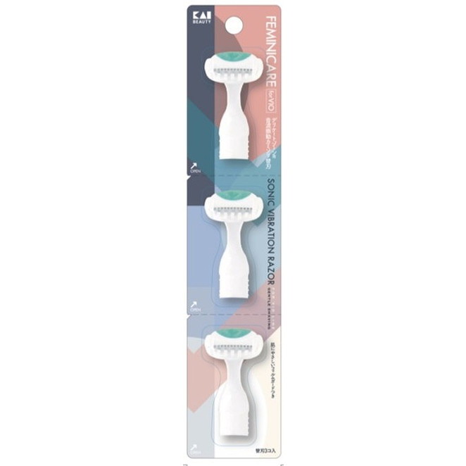 【単品19個セット】GA0114 FEMINICARE 音波振動カミソリ替刃3個入 貝印(代引不可)【送料無料】