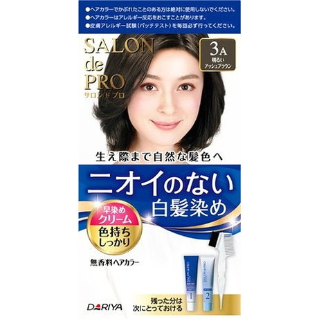 【単品10個セット】サロンドプロ 無香料ヘアカラー 早染めクリーム(白髪用)3A(明るいアッシュブラウン) ダリヤ(代引不可)【送料無料】