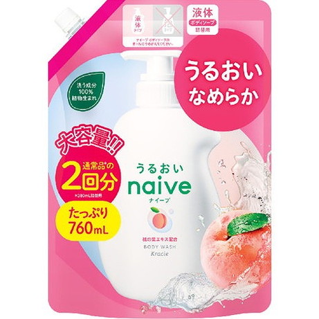【単品12個セット】ナイーブ ボディソープ(桃の葉エキス配合)詰替用2回分 クラシエホームプロダクツ販売(代引不可)【送料無料】
