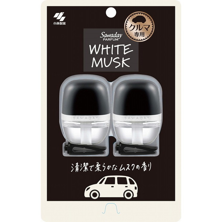 【単品18個セット】SAWADAYクルマ専用クリップパルファムホワイトムスク2P 小林製薬(代引不可)【送料無料】