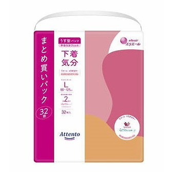 【単品11個セット】アテントうす型パンツ下着気分レガントピンクべージュL32枚 大王製紙(代引不可)【送料無料】｜リコメン堂生活館
