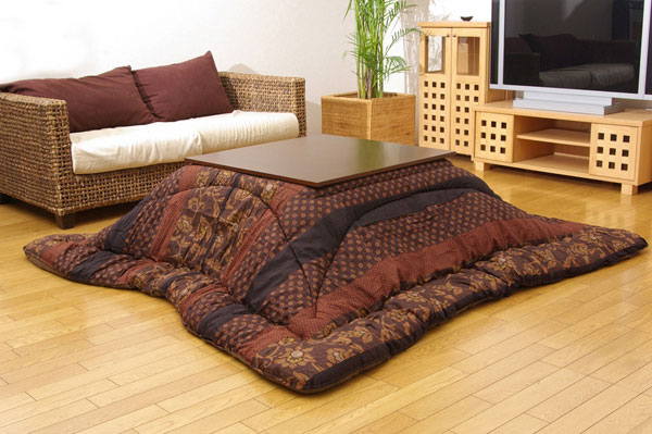 こたつ厚掛け布団単品 国内プリント 『万葉』 ブラウン 205&times;245cm【送料無料】【代引き不可】｜リコメン堂生活館