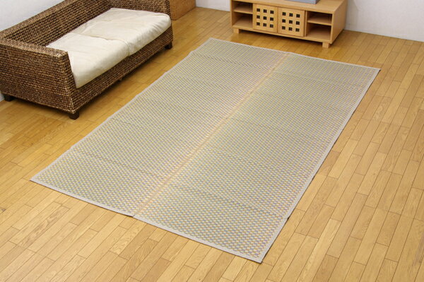純国産 い草花ござ 『西条』 ベージュ 江戸間6畳（約261&times;352cm）(代引き不可)【送料無料】｜リコメン堂生活館