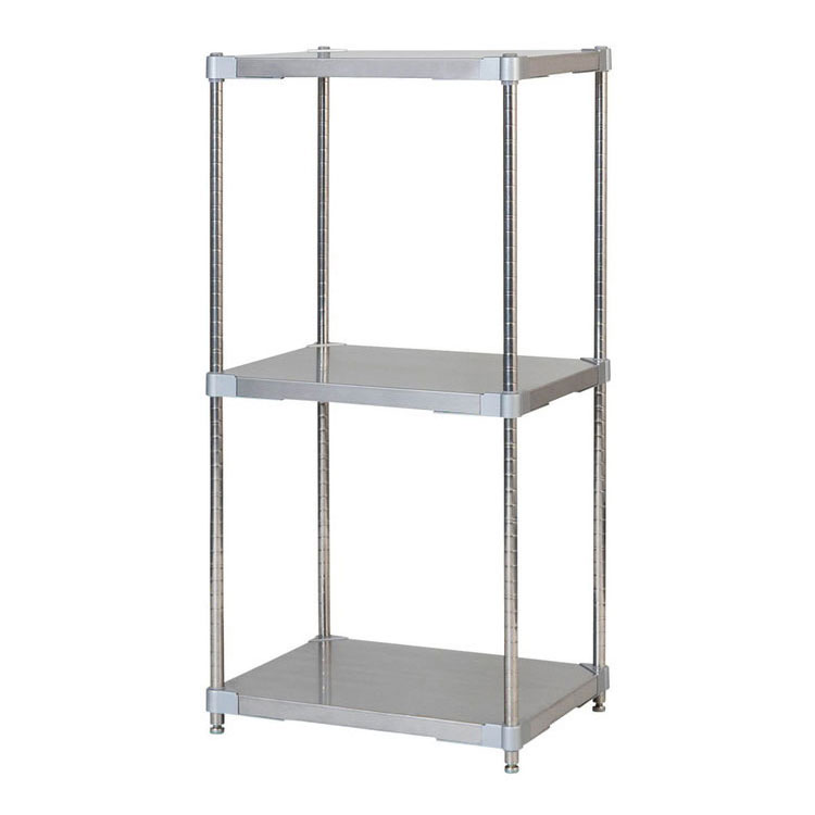 【※法人様限定販売】【燕三条製】 PROFACE SUS304ステンレスソリッドシェルフ3段 460×600×1200 SUS304ステンレスポール スチールラック スチールシェルフ ラック キッチンラック レンジラック(代引不可)【送料無料】