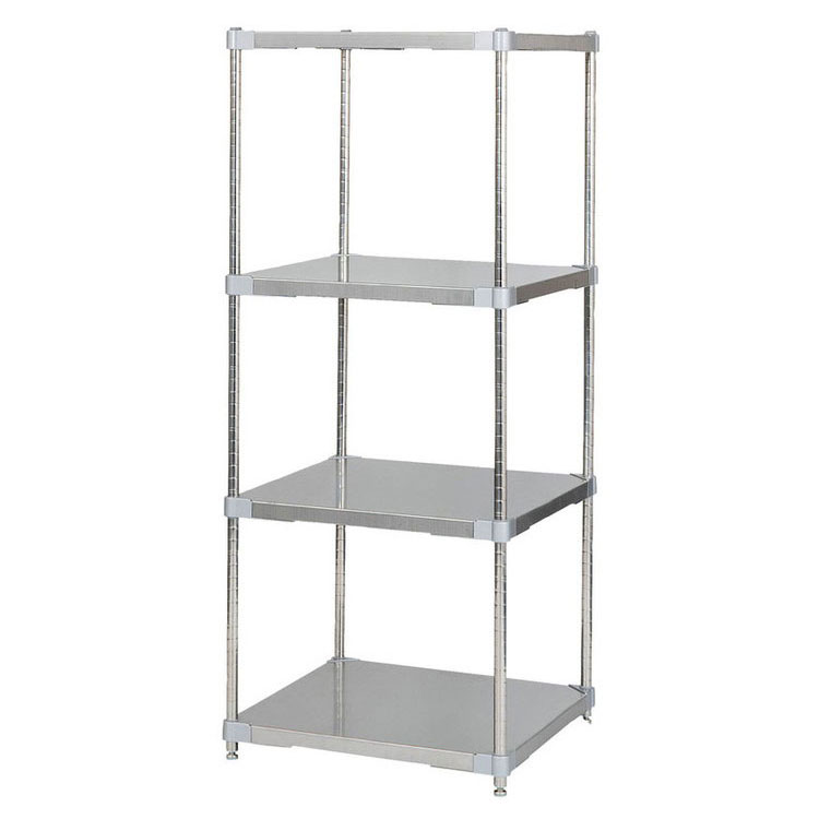 【※法人様限定販売】【燕三条製】 PROFACE SUS304ステンレスソリッドシェルフ4段 600×600×1500 SUS304ステンレスポール スチールラック スチールシェルフ ラック キッチンラック レンジラック(代引不可)【送料無料】|リコメン堂生活館