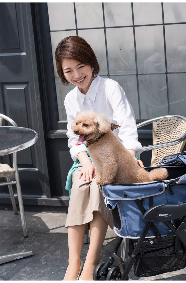 国内発送抜群の 送料無料 コンビ ペットカート コムペット ミリミリ ライトアルファ マリンブルー 中型犬 バギー ペット カート キャリー 犬用 4輪 お散歩カー コンビ ペットカート コムペット ミリミリ ライトアルファ マリンブルー 中型犬 バギー ペット カート