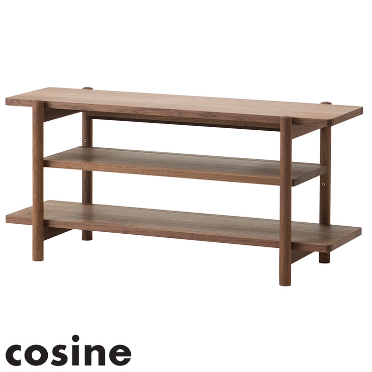 【cosine TVボード ウォルナット】 幅105cm LS-01NW コサイン 日本製 旭川家具 収納 収納ラック オープンラック ローボード(代引不可)【送料無料】|リコメン堂生活館