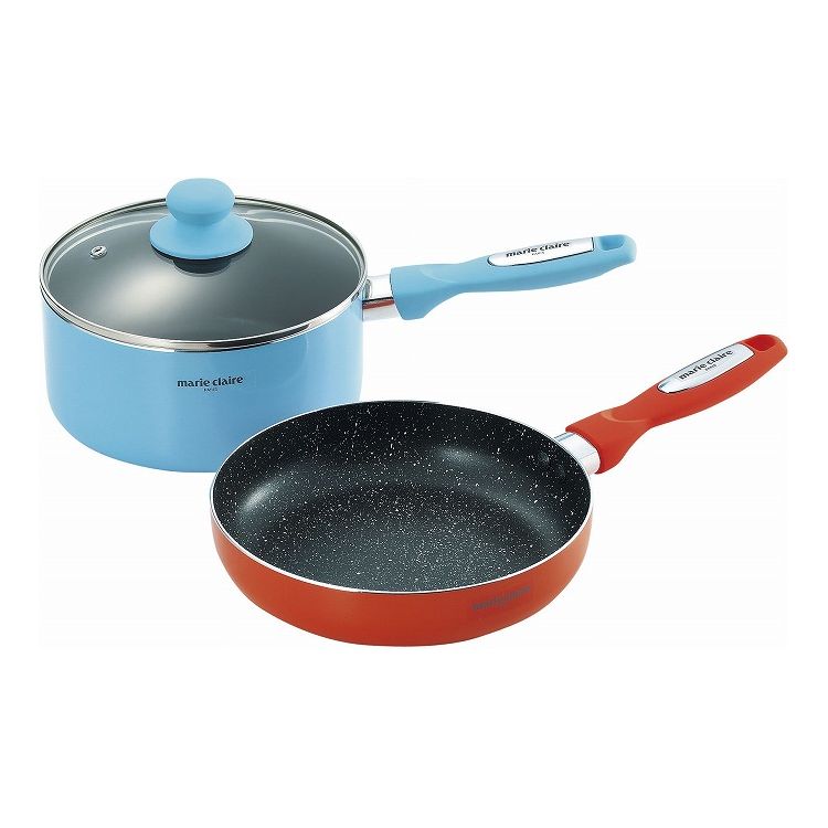 楽天市場】マリ・クレール カラーズ アルミ片手鍋18cm＆フライパン20cm