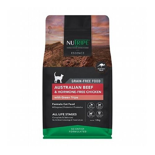 ニュートライプ ドライフード キャット オーストラリアンビーフ&ホルモンフリーチキン withグリーントライプ 1.8kg NUTRIPE【送料無料】