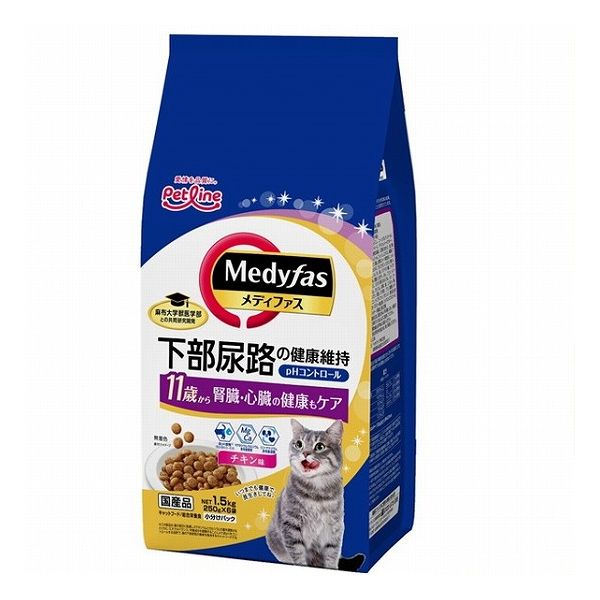 【6個セット】 ペットライン メディファス 11歳から チキン味 1.5kg(250g×6)【送料無料】