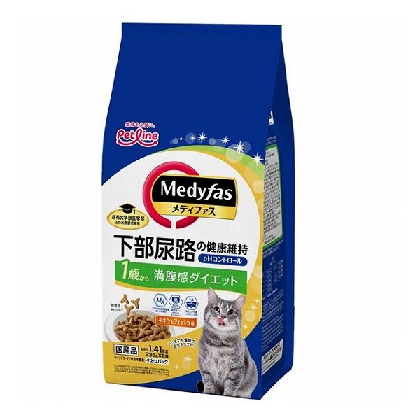 【4個セット】 ペットライン メディファス 満腹感ダイエット 1歳から チキン&フィッシュ味 1.41kg(235g×6)【送料無料】 4,697円
