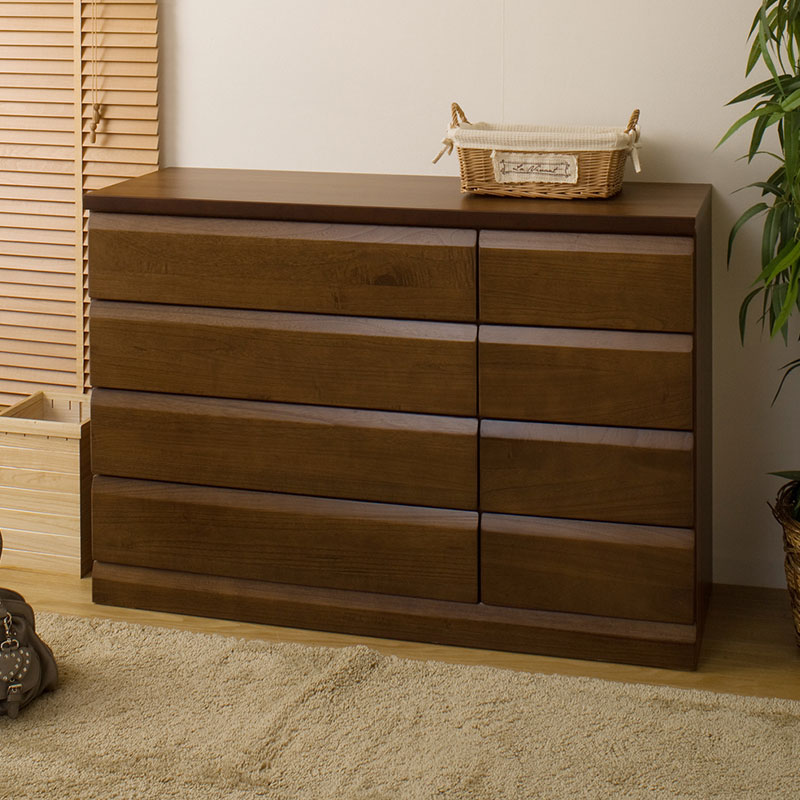 完成品 日本製 桐チェスト 4段 幅119 収納 引き出し たんす 桐たんす 衣類収納 茶色 ダークブラウン 四段 組立不要 棚 チェスト 和室 リビング【送料無料】