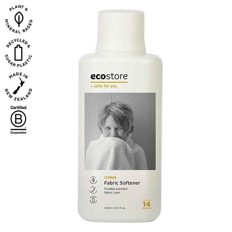 【単品10個セット】 ecostore ファブリックソフナー シトラス 500mL エコストア 柔軟剤 洗濯用品 肌にやさしい 天然 植物由来 敏感肌 低刺激【送料無料】