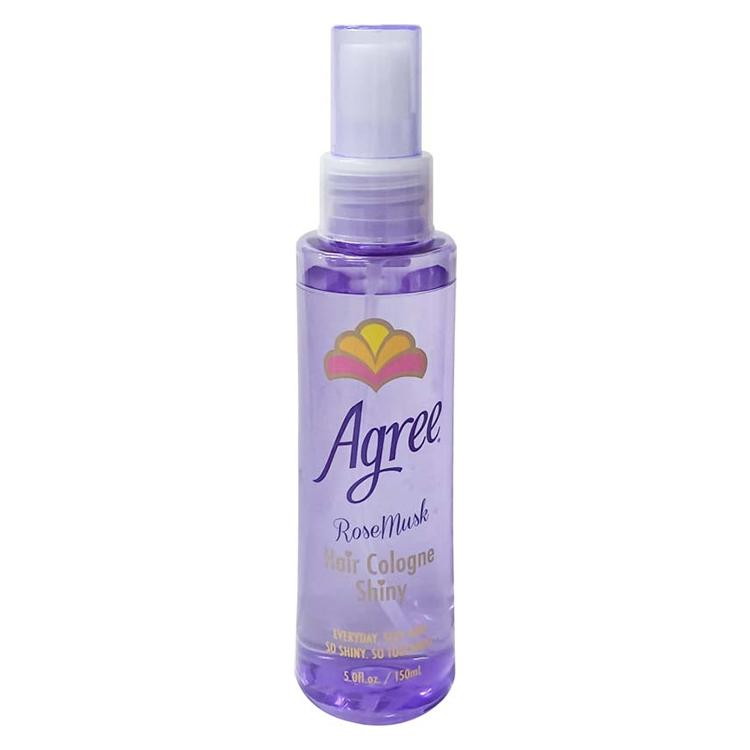 【単品6個セット】 アグリー フレグランス ヘアコロン シャイニー ローズムスク 女性 ジャストフィット 携帯 便利 スリム スプレーボトル入り【送料無料】