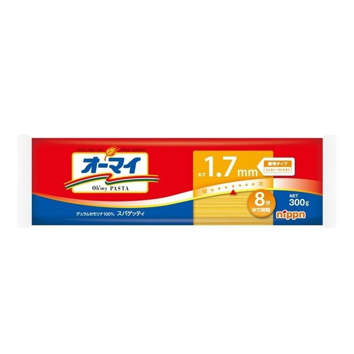 【単品40個セット】 ニップン オーマイ スパゲッティ 1.7mm 300g(代引不可)【送料無料】