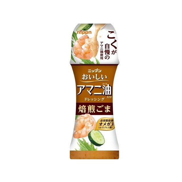 【単品12個セット】 ニップン おいしいアマニ油入りドレ焙煎ごま 150ml(代引不可)【送料無料】