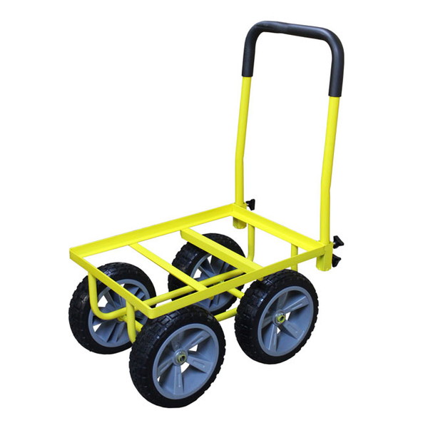 スチールハウスカー ノーパンク 4輪 耐荷重約80kg スチール製 ハウスキャリー コンテナカー コンテナ 運搬 スチール運搬車 野菜収穫 アルミス AK-42S YER(代引不可)【送料無料】