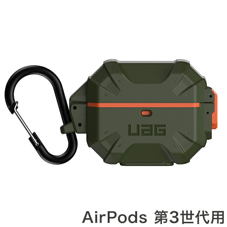 【日本正規代理店品】URBAN ARMOR GEAR Apple AirPods 第3世代用ケース ( 耐衝撃 / カラビナ付属 / ワイヤレス給電 / IP68 防塵・防水性能 ) PATHFINDER オリーブ/オレンジ UAG-AP3PF-OL/OR【送料無料】