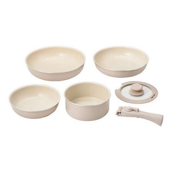 マジクック セラミック加工 IH対応着脱ハンドルフライパン6点セット KKW-06(代引不可)【送料無料】