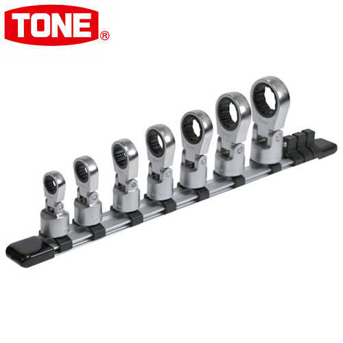 TONE トネ フレックスラチェットめがねソケットセット ホルダー付 HRM307F ソケットレンチ 手作業工具 ソケット 工具【送料無料】|リコメン堂生活館