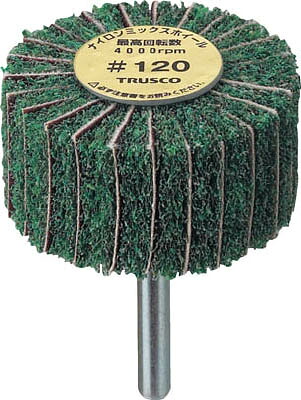 ＴＲＵＳＣＯ ナイロンミックスホイール 外径60Ｘ厚25Ｘ軸6 5個入 120♯【FM6025 120】(研削研磨用品・ナイロン軸付ホイール)【送料無料】