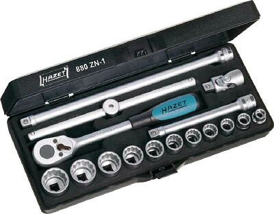 ＨＡＺＥＴ ソケットレンチセット（12角タイプ・差込角9．5ｍｍ）【880ZN-1】(レンチ・スパナ・プーラ・ソケットレンチセット)【送料無料】｜リコメン堂生活館