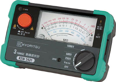 ＫＹＯＲＩＴＳＵ 3レンジアナログ絶縁抵抗計【KEW3431】(計測機器・電気測定器)【送料無料】
