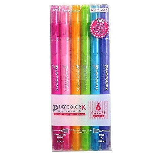 【まとめ買い25個セット】 トンボ鉛筆 プレイカラーK 6色セット 文房具 文具 水性 カラーサインペン サインペン【送料無料】