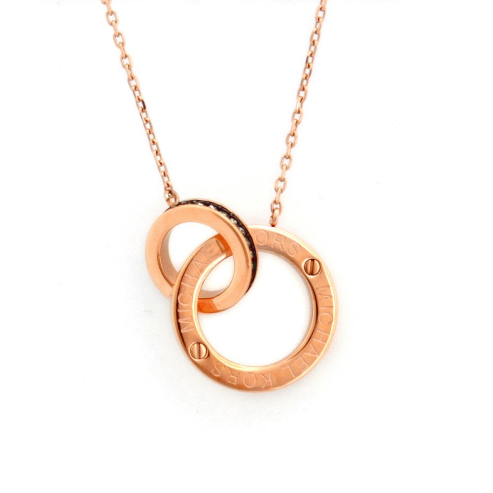 michael kors circle necklace rose gold