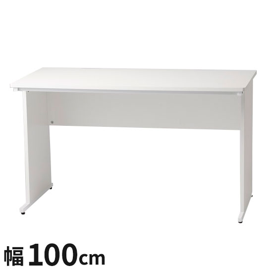 【※法人様限定販売】デスク パソコンデスク 幅100cm オフィスデスク 白 ホワイト 平デスク つくえ SOHO 木製 シンプル事務机 事務用デスク 事務デスク 学習机 学習デスク 業務用(代引不可)【送料無料】｜リコメン堂生活館