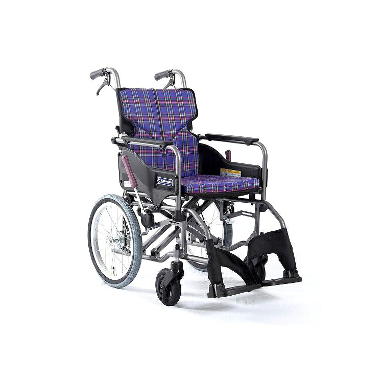 カワムラサイクル モダンAstyle 背折れ介助用 KMD-A16-40-SH 紫チェック(A11) 座幅40-前座47cm 車いす 車椅子 車イス キャリー 車 移動 介護 補助(代引不可)【送料無料】|リコメン堂生活館