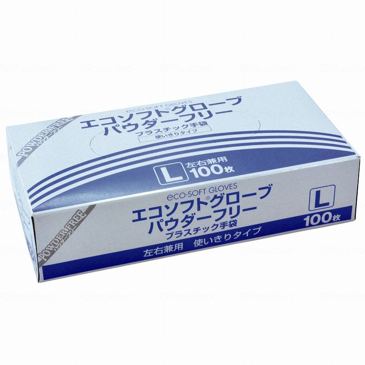 オカモト エコソフトグローブパウダーフリー100枚入 ケース L 932025_1008_L(代引不可)【送料無料】