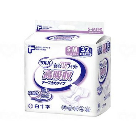 白十字 PUサルバ安心Wフィット 高吸収テープ ケース S M32枚 35610(代引不可)【送料無料】