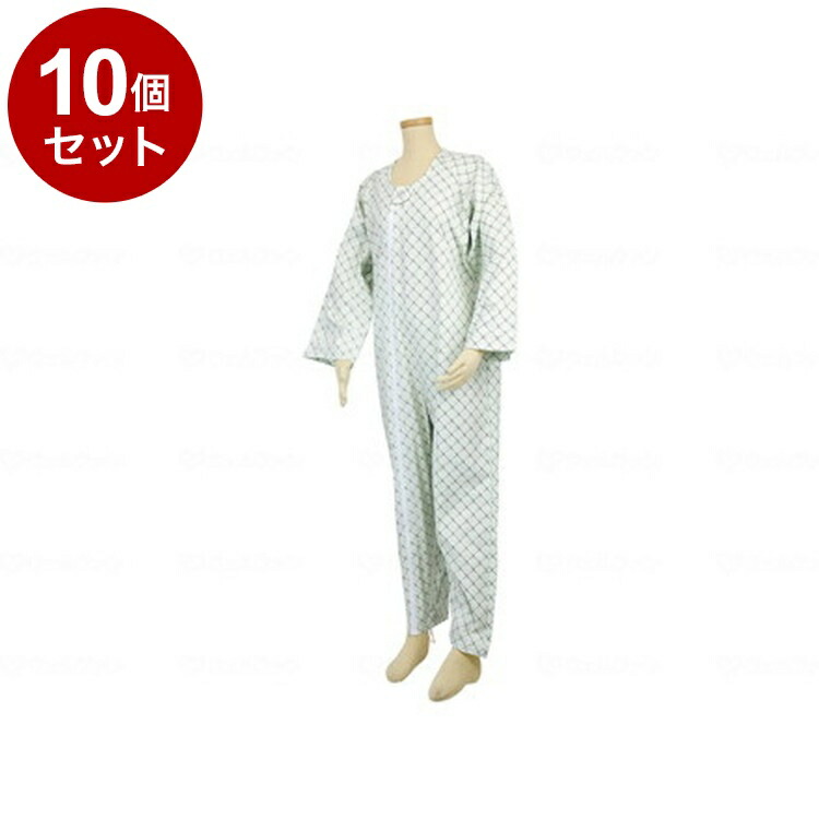 【単品10個セット】幸和製作所 テイコブ エコノミー上下続き服 グリーン L UW01GR-L(代引不可)【送料無料】