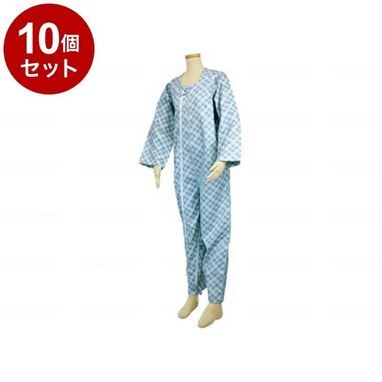 【単品10個セット】幸和製作所 テイコブ エコノミー上下続き服 サックス L UW01SA-L(代引不可)【送料無料】｜リコメン堂生活館