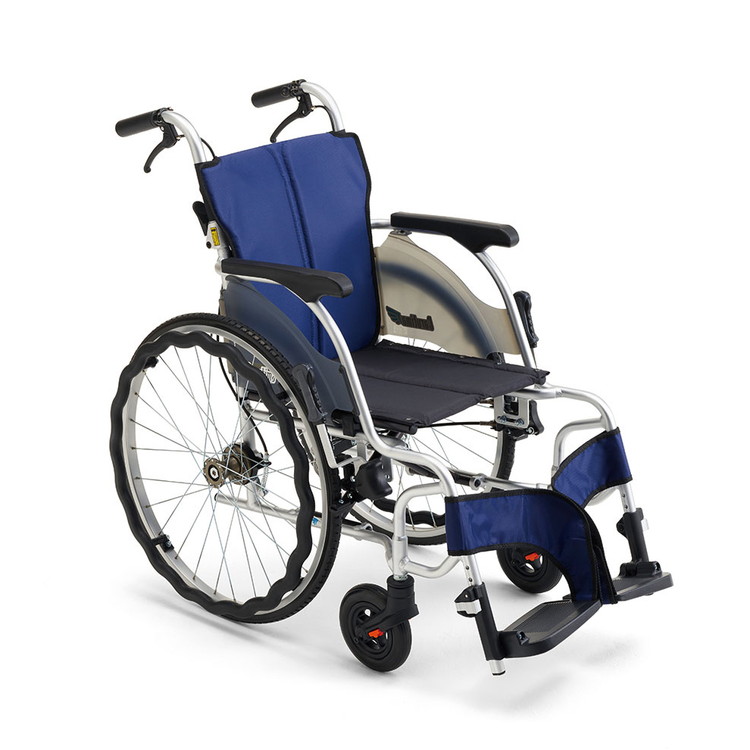 ミキ 車椅子 自走式 CRT-SGシリーズ ワンハンドブレーキ自走CRT-SG-5 A-16紺 40 517717 8061 400(代引不可)【送料無料】|リコメン堂生活館