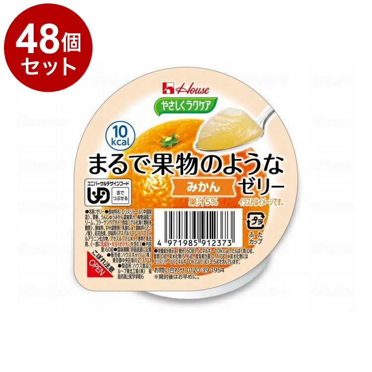 【単品48個セット】 ハウスギャバン やさしくラクケア まるで果物のようなゼリー/個/みかん(代引不可)【送料無料】