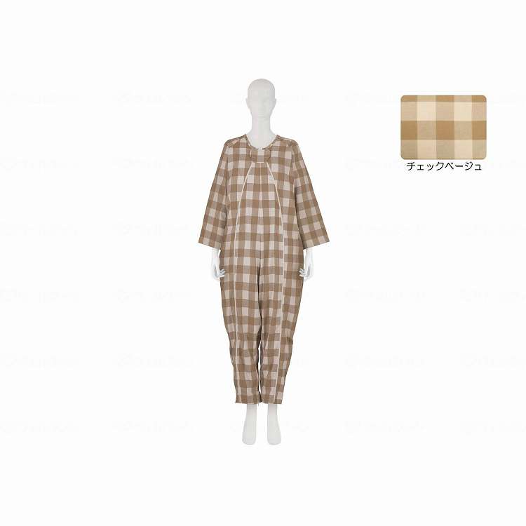 竹虎 フドーねまきA 厚手/チェックベージュ/M(代引不可)【送料無料】