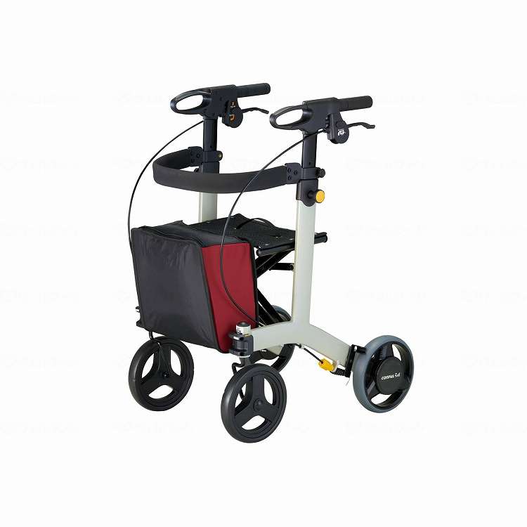 アロン化成 歩行車 リトルターンII 抑速プラス/ワインレッド/-(代引不可)【送料無料】